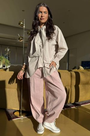 Gaberdine Shelby Barrel Pant Rose